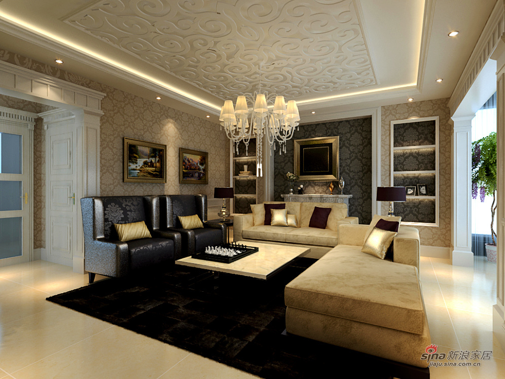 欧式 复式 客厅图片来自用户2746889121在210平低调奢华三居室19的分享