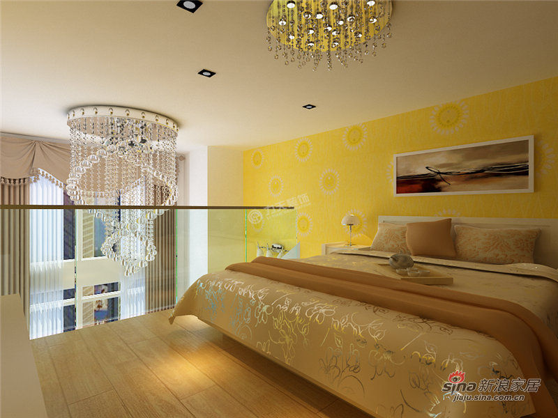 简约 一居 卧室图片来自阳光力天装饰在红星国际小跃层55㎡-1室1厅2卫1厨-现代简约90的分享