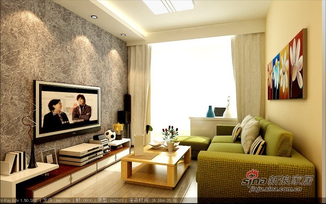简约 一居 客厅图片来自用户2737759857在4万装50平简约而不简单精巧一居室46的分享
