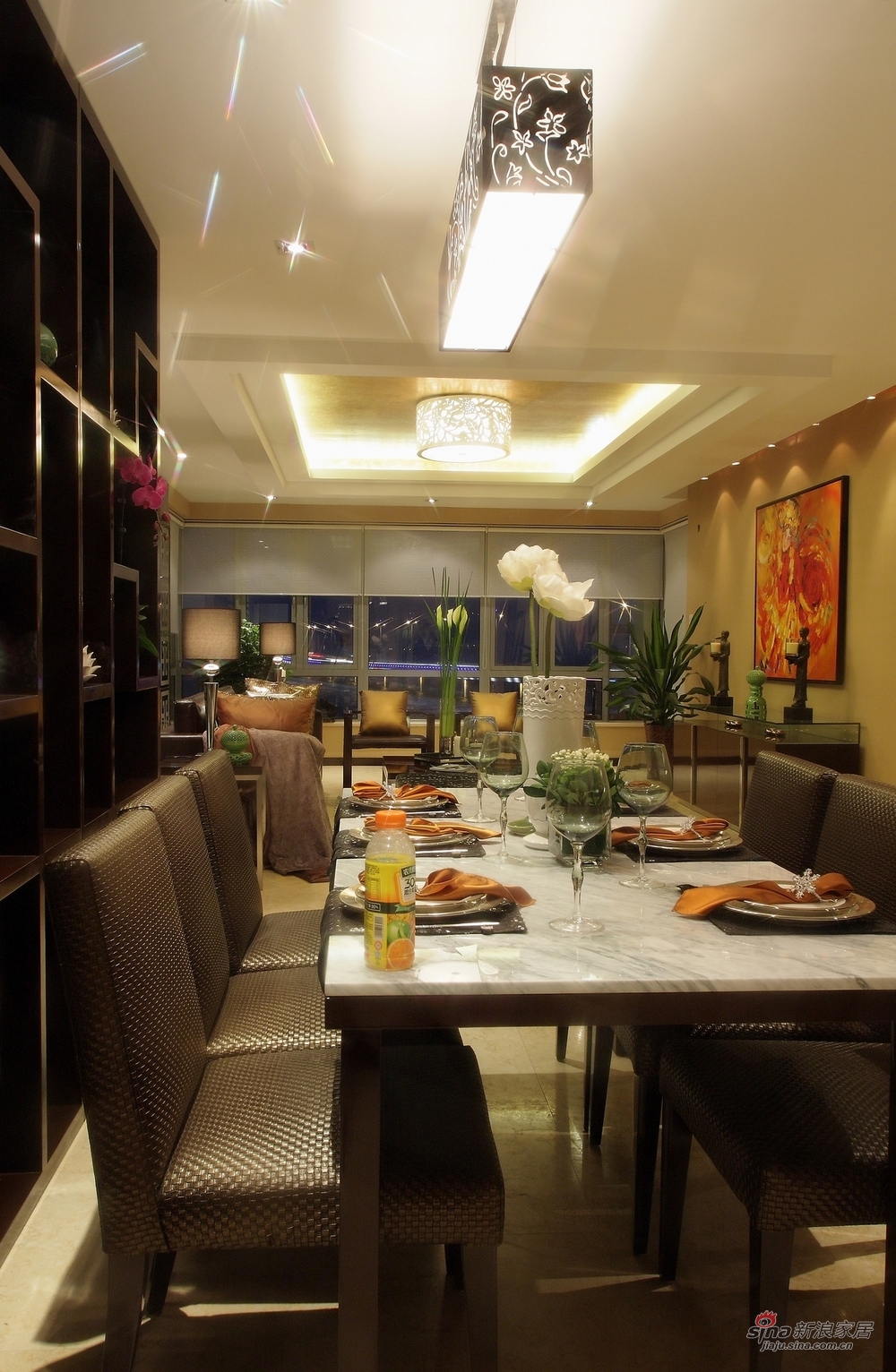 中式 三居 餐厅图片来自装修微日记在【高清】120平中式韵味禅意3居室29的分享