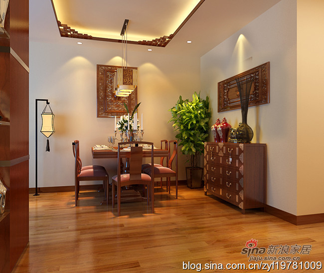 中式 三居 餐厅图片来自用户1907696363在6.2万打造115平米新中式3居室76的分享