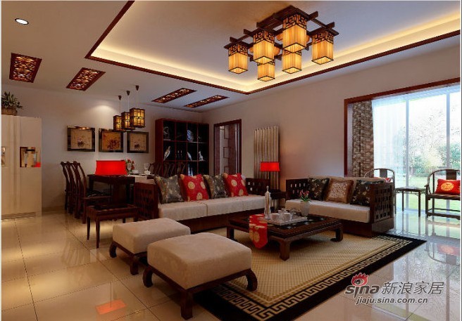 中式 三居 客厅图片来自用户1907658205在10万演绎完美中式风格的三居室48的分享