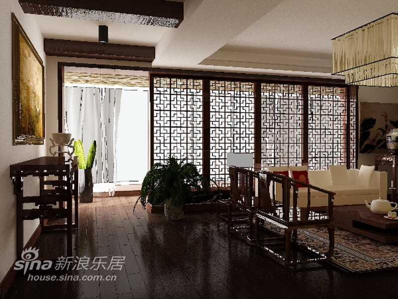 中式 三居 客厅图片来自用户2737751153在9万装180㎡新中式三居室83的分享