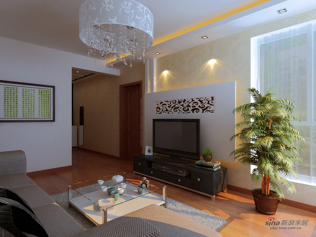 简约 二居 客厅图片来自用户2738813661在华城佳苑 83平 现代简约68的分享