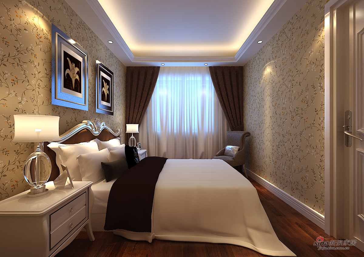 欧式 别墅 卧室图片来自用户2746948411在首创福缇山别墅装修效果图13的分享