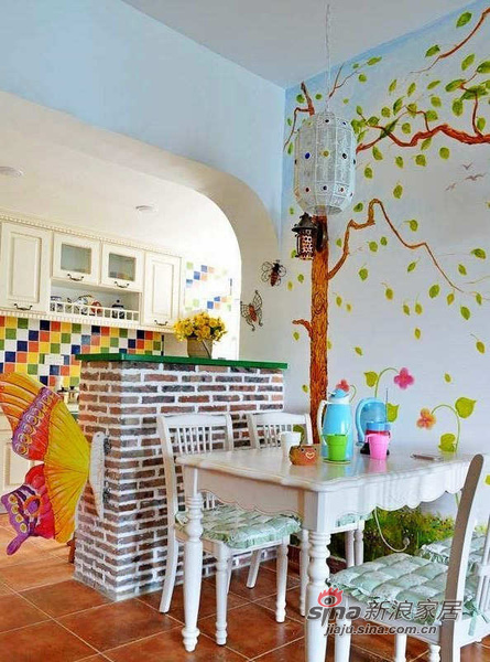 简约 二居 餐厅图片来自佰辰生活装饰在13万装85平色彩斑斓童话家23的分享