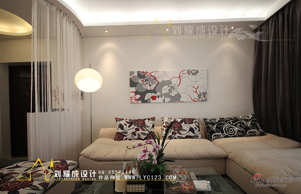 简约 三居 客厅图片来自用户2738845145在梦幻艺术120平3室经典16的分享