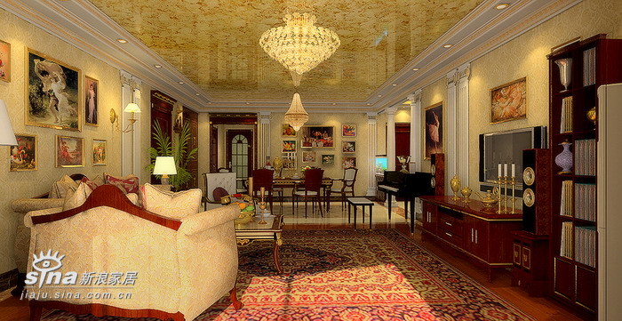 欧式 复式 客厅图片来自用户2746869241在13万欧式古典16的分享
