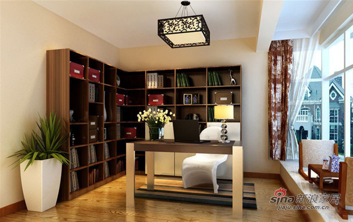 简约 公寓 书房图片来自用户2737786973在13万全包打造180平优雅气质别墅34的分享