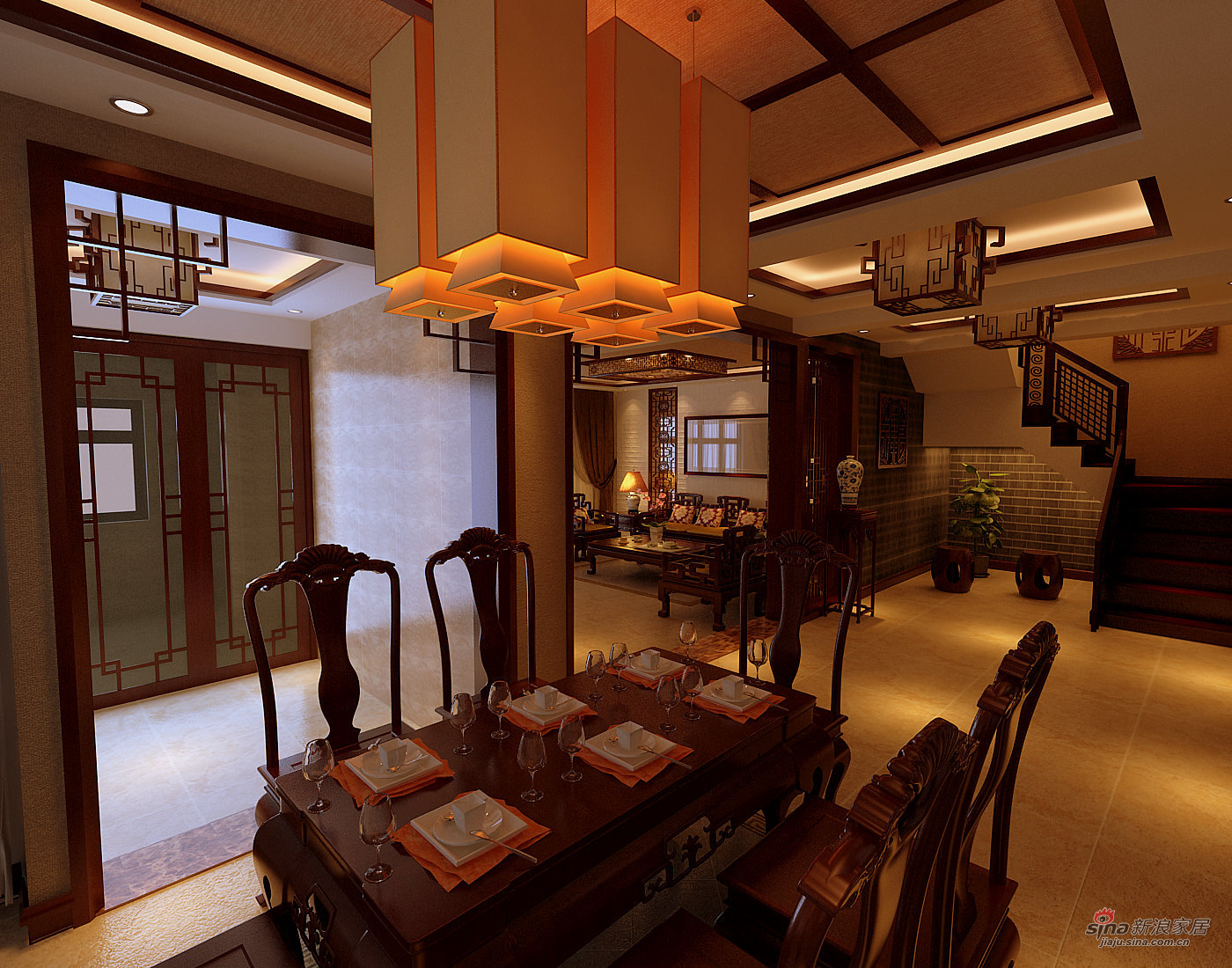 中式 别墅 餐厅图片来自用户1907658205在【高清】古典中式惬意的奢华美43的分享