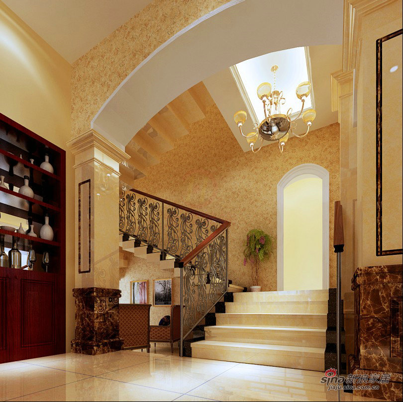 欧式 别墅 楼梯图片来自用户2746889121在42万打造320平欧式典雅别墅45的分享