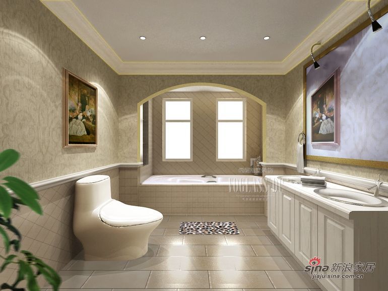 美式 别墅 卫生间图片来自用户1907686233在东岸装修设计方案83的分享