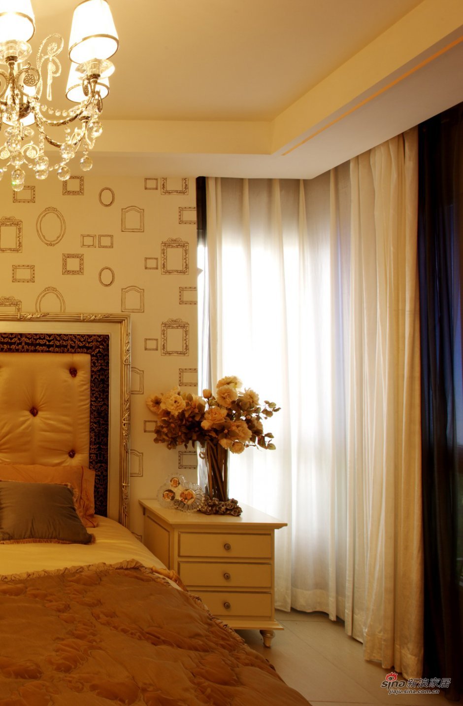 新古典 三居 卧室图片来自佰辰生活装饰在162平时尚新古典风格三居60的分享