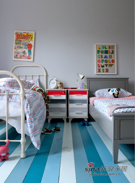 欧式 公寓 儿童房图片来自用户2745758987在76平神奇的颜色 绿松石蓝绿色调家居推荐88的分享