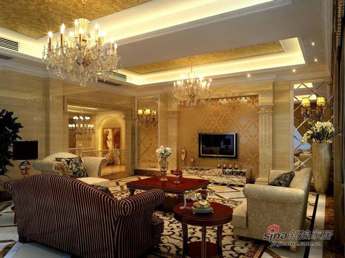 欧式 公寓 客厅图片来自用户2745758987在满庭芳1100平现代欧式大宅97的分享