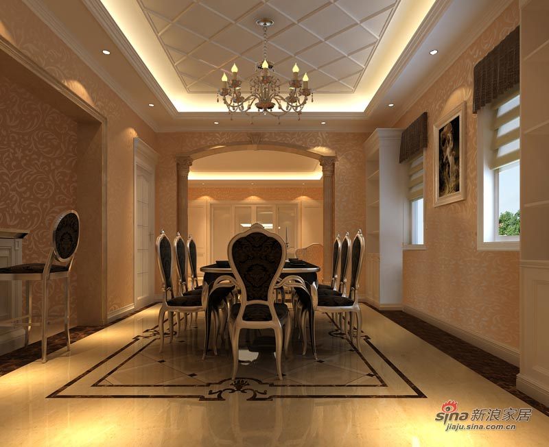欧式 别墅 餐厅图片来自用户2557013183在490㎡珠江·壹千栋简欧奢华设计风格案例22的分享