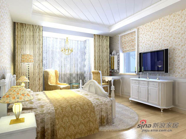 现代 三居 卧室图片来自用户1907684993在8.9w全面打造艺术十足的160平典雅欧式家居49的分享