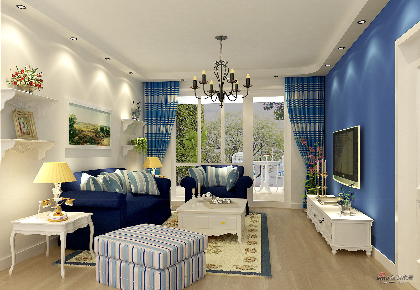 地中海 二居 客厅图片来自用户2756243717在浪漫清新蓝白调地中海设计82的分享