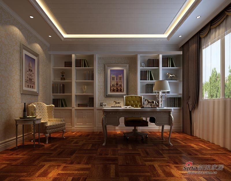 欧式 别墅 书房图片来自用户2557013183在490㎡珠江·壹千栋简欧奢华设计风格案例22的分享