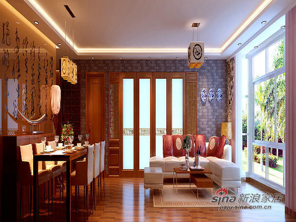 中式 三居 客厅图片来自用户1907659705在新中式打造120平三居室73的分享