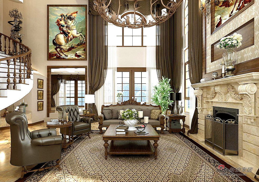 欧式 别墅 客厅图片来自用户2746948411在【高清】400平欧式豪华大宅19的分享