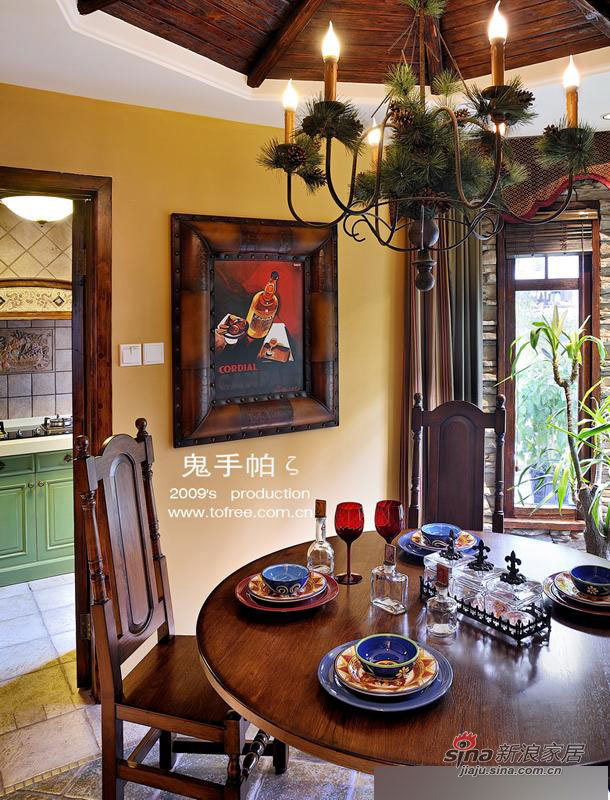 中式 三居 餐厅图片来自用户1907659705在110平中式混搭3居浓重民族风13的分享