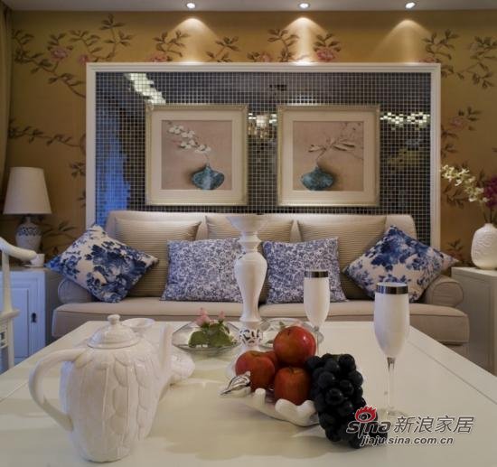 中式 三居 客厅图片来自用户1907696363在幽幽的水墨画装扮139平新中式三居室85的分享