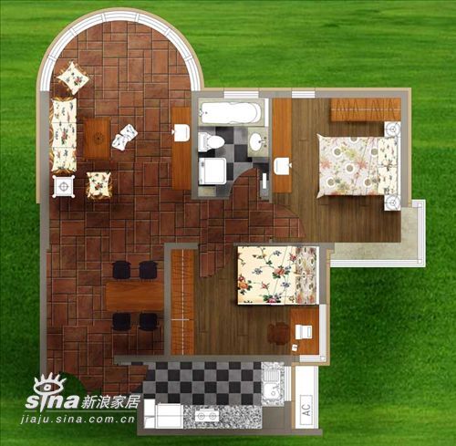简约 二居 客厅图片来自用户2738820801在益丰苑小区设计方案11的分享