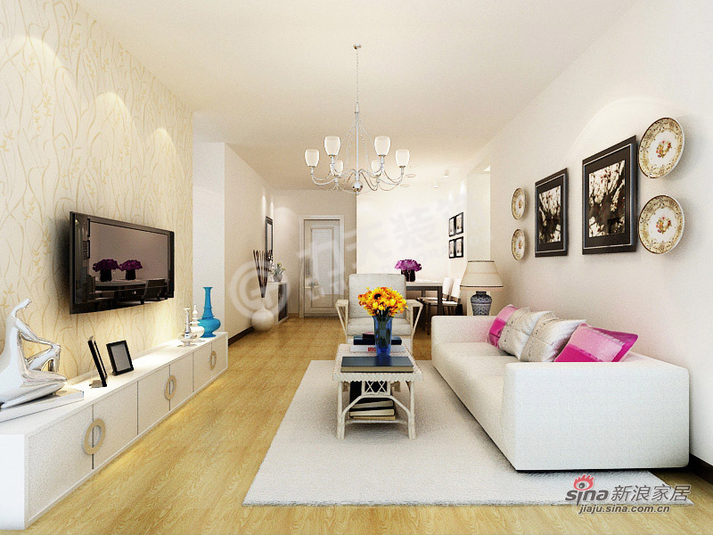 简约 二居 客厅图片来自阳光力天装饰在78㎡ 现代简约 2室2厅气质美家12的分享