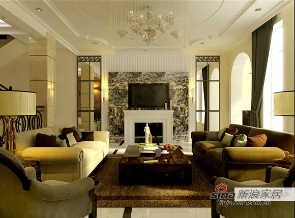 欧式 别墅 客厅图片来自用户2746953981在豪华大气的简欧别墅设计45的分享