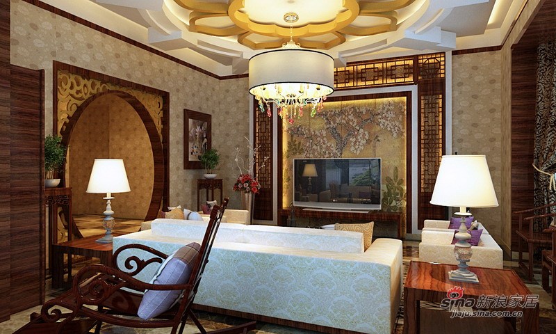 中式 别墅 客厅图片来自用户1907696363在【品质生活】18万打造中式新古典经典别墅31的分享