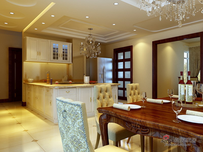 美式 三居 厨房图片来自用户1907685403在华侨城155平休闲式浪漫美式三居装修31的分享