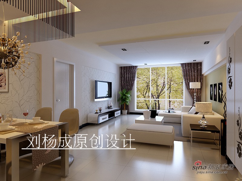 简约 三居 客厅图片来自用户2558728947在华府昂已成简约设计39的分享