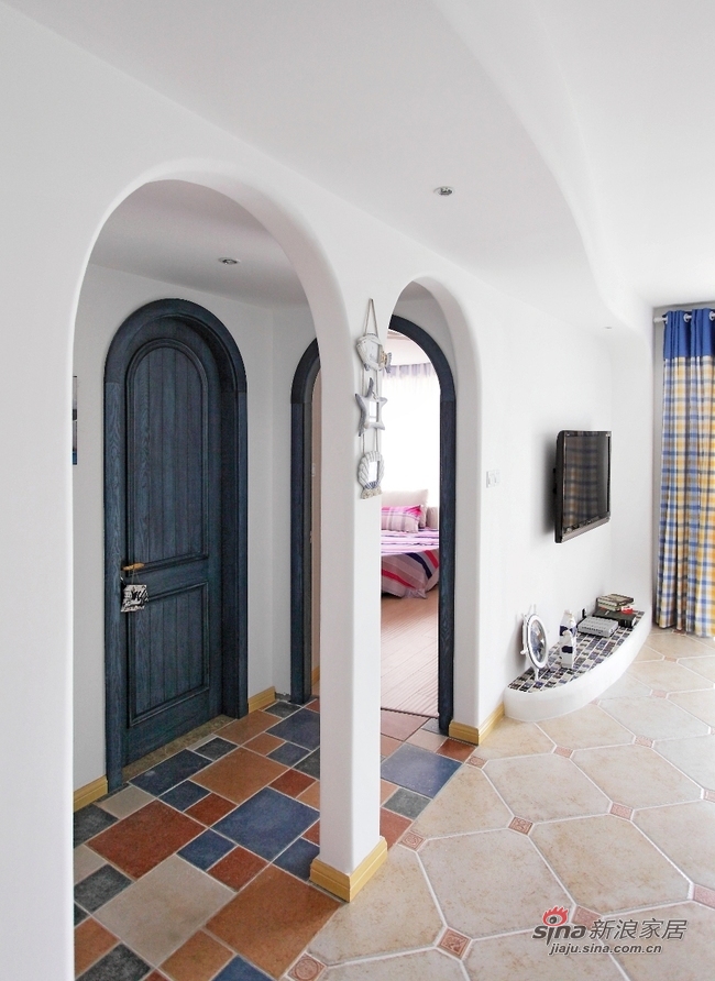 地中海 二居 客厅图片来自用户2757320995在巧手两居室地中海风格84的分享