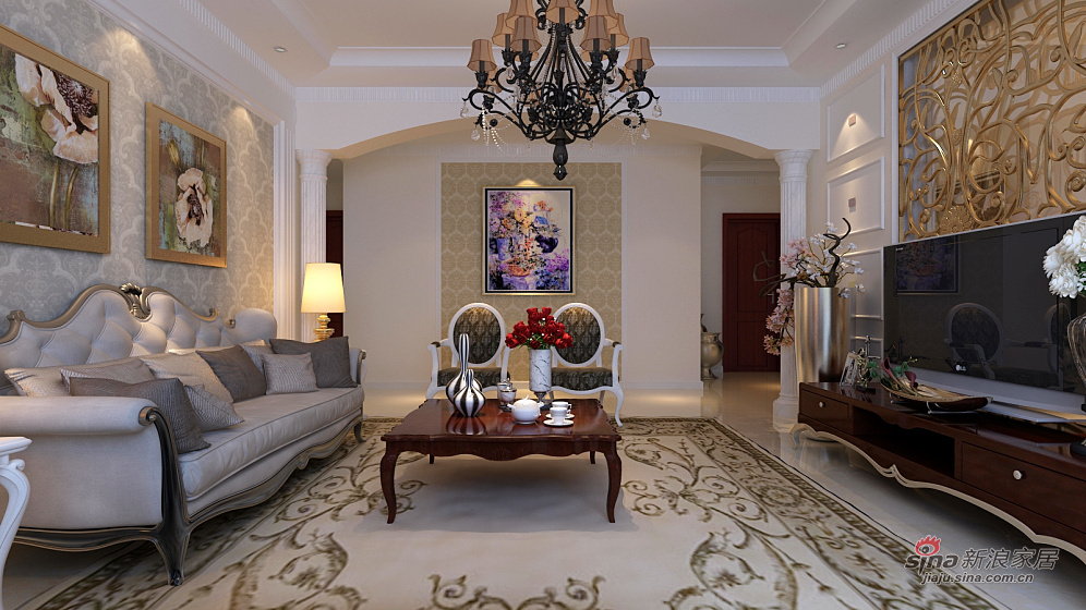 新古典 三居 客厅图片来自用户1907664341在新古典风格40的分享