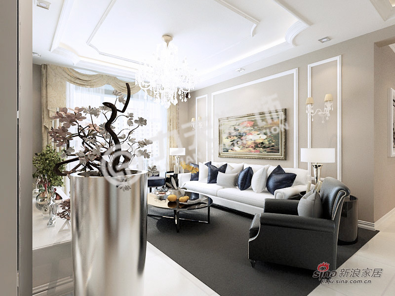 欧式 三居 客厅图片来自阳光力天装饰在北宁湾-三室两厅一卫-欧式风格80的分享