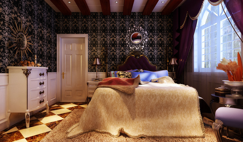 欧式 别墅 卧室图片来自用户2746948411在23万打造现代奢华的别墅大宅设计98的分享