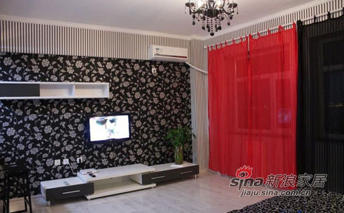 简约 二居 客厅图片来自用户2559456651在黑白红三色打造140平豪装屋86的分享