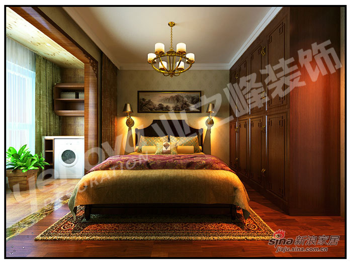 中式 三居 卧室图片来自用户1907661335在中庸之道 古朴典雅不失时代感14的分享