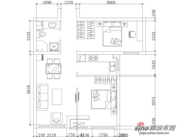86.92平米二室一厅一卫现代简约78