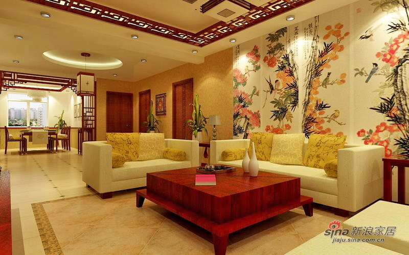 中式 三居 客厅图片来自用户1907662981在7.1万精装150㎡中式古典36的分享