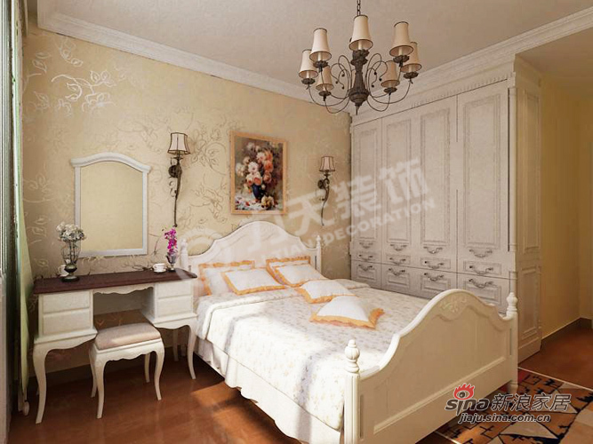 地中海 二居 卧室图片来自阳光力天装饰在瑜峰园-两室两厅一厨一卫-地中海风格67的分享
