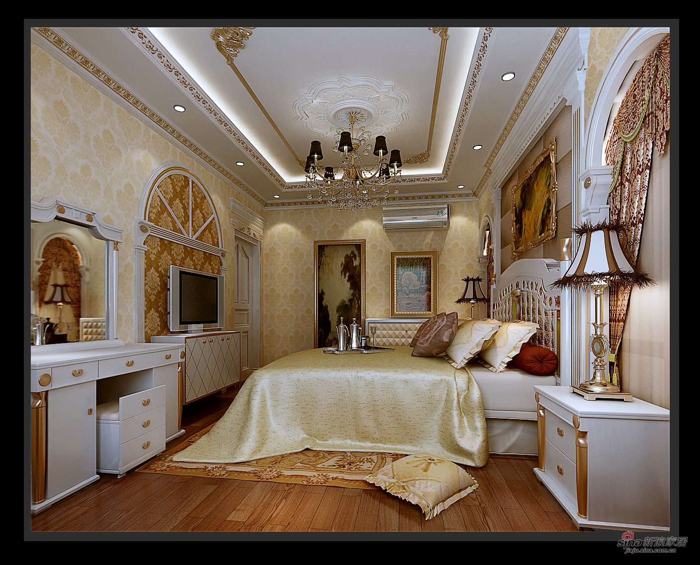 欧式 三居 卧室图片来自用户2745758987在11.8万打造110平欧式三居室86的分享