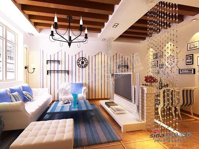 地中海 一居 客厅图片来自阳光力天装饰在花样年花郡高层59的分享
