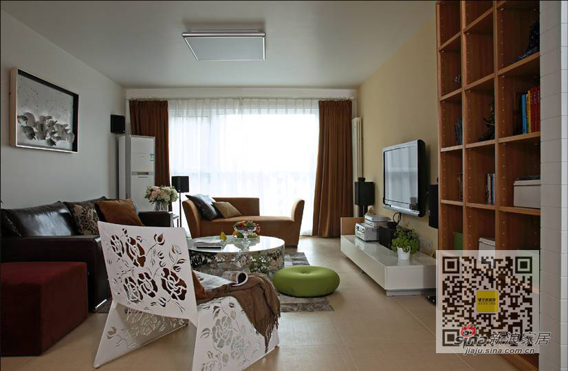 简约 三居 客厅图片来自用户2738093703在融科橄榄城现代简约三居室87的分享