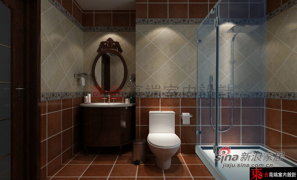 美式 别墅 卫生间图片来自用户1907685403在260平随意生活的舒适美式居75的分享