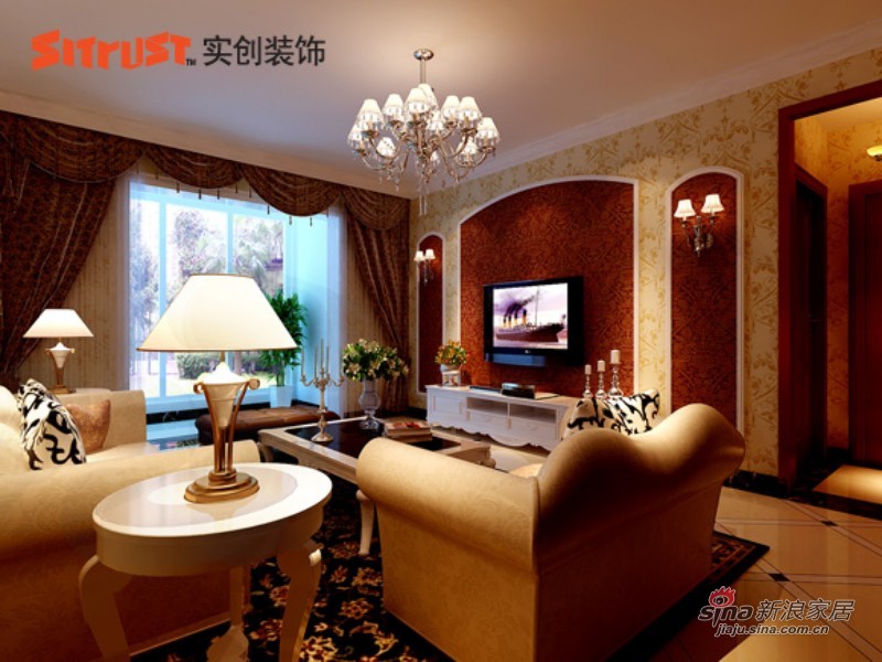 欧式 二居 客厅图片来自用户2746948411在花5.9万元也可以装80平米奢华欧式19的分享