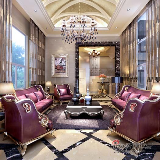 新古典 别墅 客厅图片来自用户1907664341在280平高贵大气典雅舒适别墅86的分享
