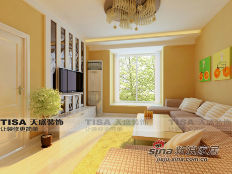 简约 三居 客厅图片来自用户2556216825在明媚黄色阳光的味道115平简约风格设计方案19的分享