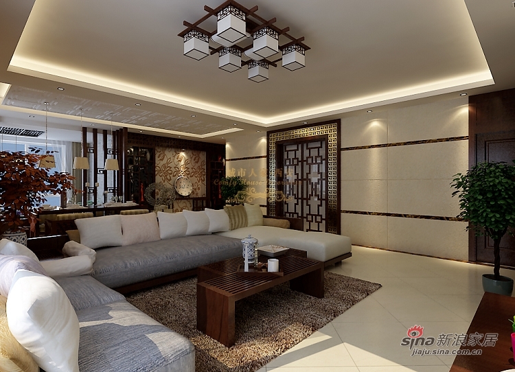 中式 四居 客厅图片来自用户1907658205在曲江华府190平米素雅中式风格62的分享